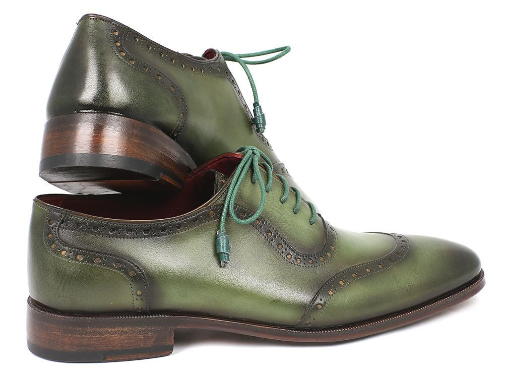 Paul Parkman Men's Green Calfskin Oxfords (ID#K78-GRN) PAUL PARKMAN