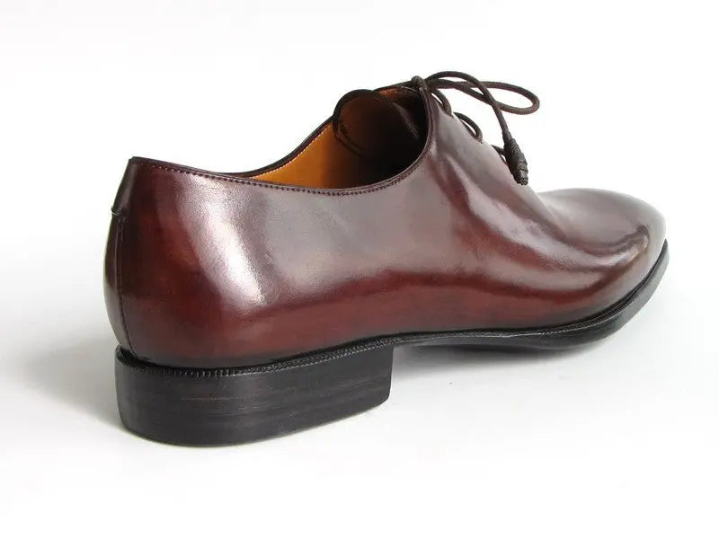 Paul Parkman Men's Brown/Bordeaux Hand-Painted Plain Toe Oxfords (ID#22T55) PAUL PARKMAN