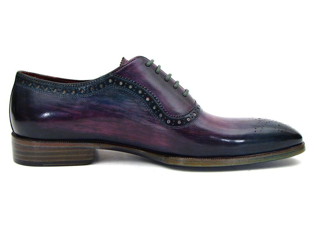 Paul Parkman Men's Purple & Navy Medallion Toe Oxfords (ID#PR88TT) PAUL PARKMAN