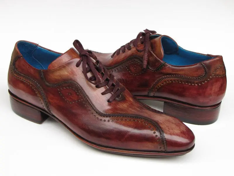Paul Parkman Men's Brown Handmade Lace-Up Casual Shoes (ID#84654-BRW) PAUL PARKMAN