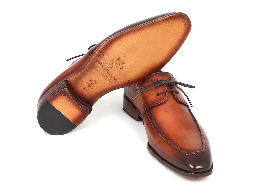 Paul Parkman Men's Brown Genuine Leather Apron Derby Shoes (ID#33SX92) PAUL PARKMAN