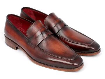 Paul Parkman Men's Bordeaux/Brown Penny Calfskin Loafers (ID#10FD61) PAUL PARKMAN