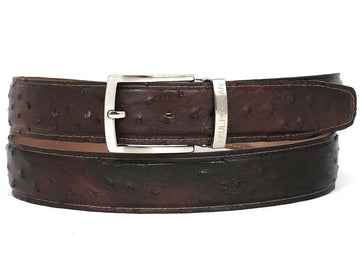 Paul Parkman Men's Brown Genuine Ostrich Belt (ID#B04-BRW) PAUL PARKMAN