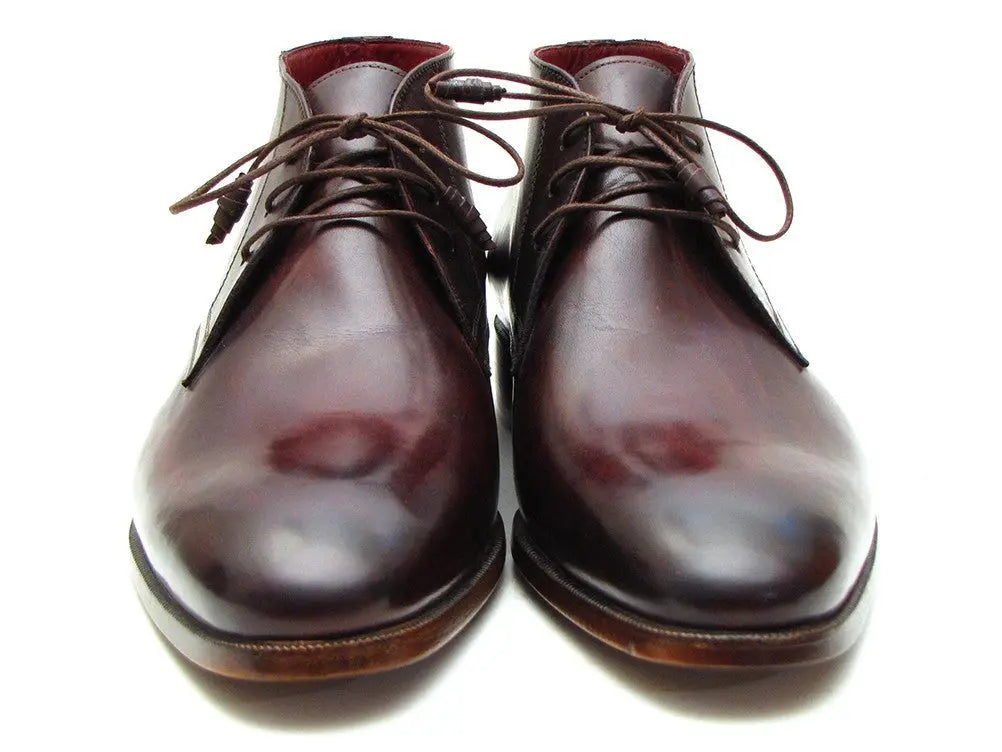 Paul Parkman Men's Brown/Bordeaux Chukka Boots (ID#CK43E8) PAUL PARKMAN