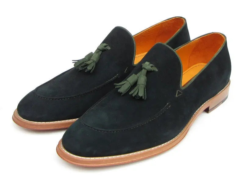 Paul Parkman Men's Green Suede Tassel Loafers (ID#087-GREEN) PAUL PARKMAN