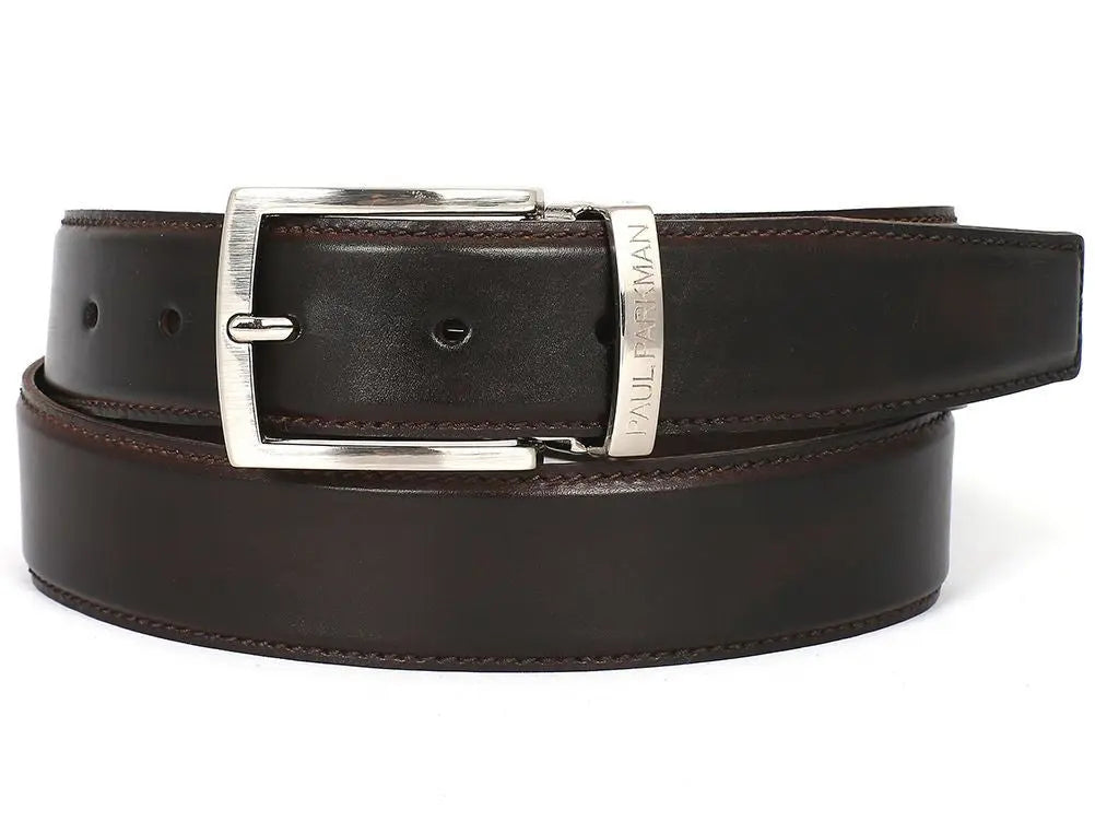 Paul Parkman Men's Dark Brown Genuine Leather Hand-Painted Belt (ID#B01-DARK-BRW) PAUL PARKMAN