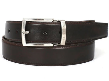 Paul Parkman Men's Dark Brown Genuine Leather Hand-Painted Belt (ID#B01-DARK-BRW) PAUL PARKMAN