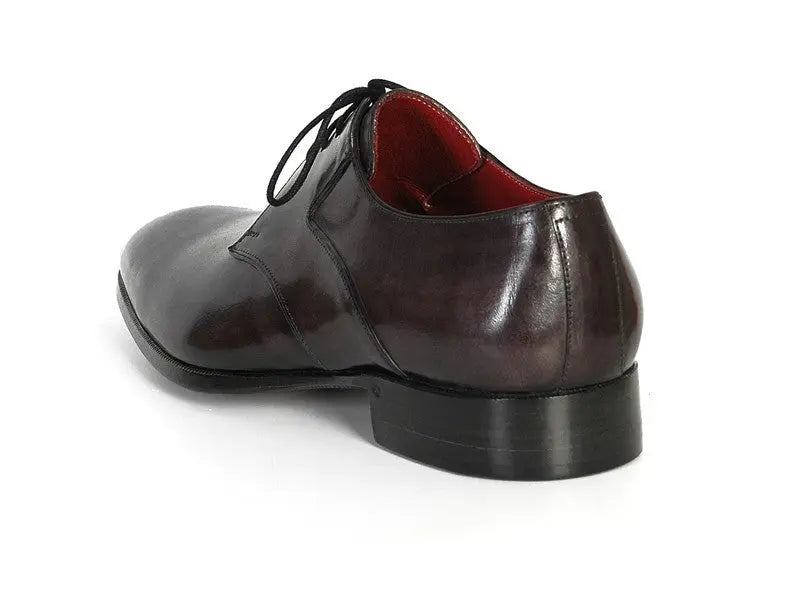 Paul Parkman Men's Anthracite Black Hand-Painted Genuine Leather Derby Shoes (ID#054F-ANTBLK) PAUL PARKMAN