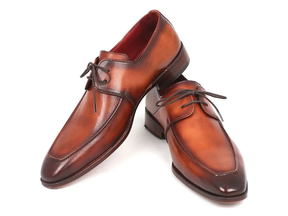 Paul Parkman Men's Brown Genuine Leather Apron Derby Shoes (ID#33SX92) PAUL PARKMAN