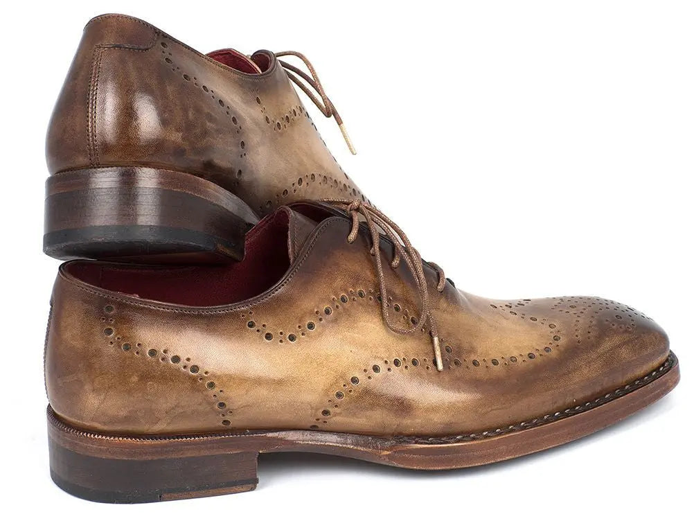 Paul Parkman Men's Antique Olive Goodyear Welted Wingtip Oxfords (ID#87OLV54) PAUL PARKMAN