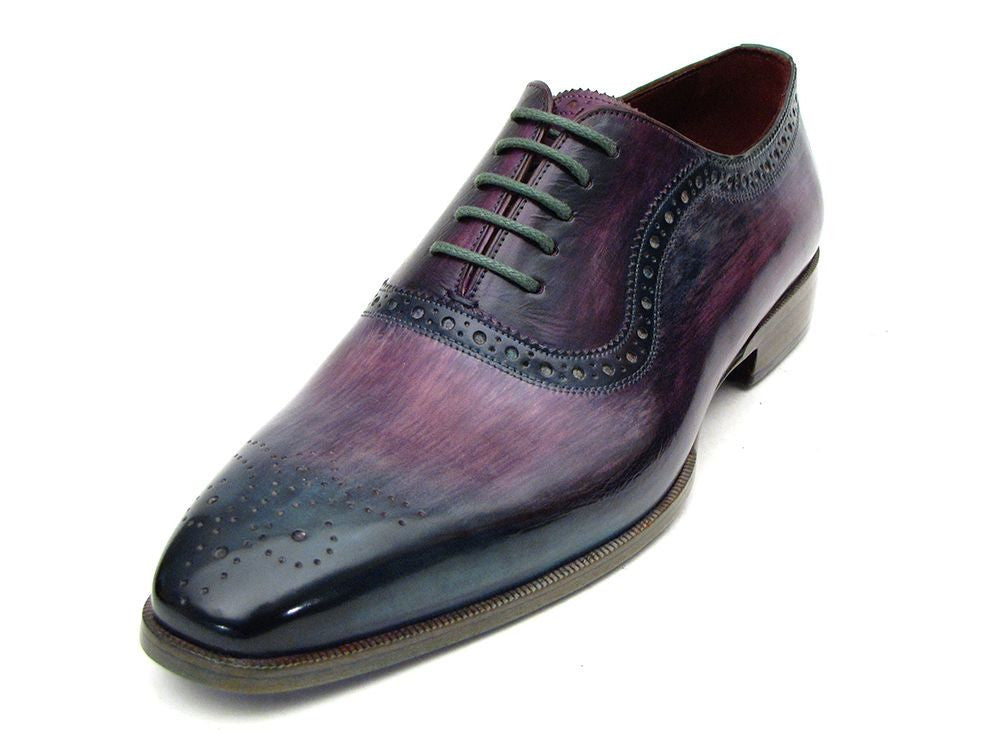 Paul Parkman Men's Purple & Navy Medallion Toe Oxfords (ID#PR88TT) PAUL PARKMAN