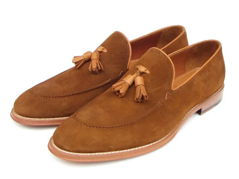 Paul Parkman Men's Tobacco Suede Tassel Loafers (ID#087-TAB) PAUL PARKMAN