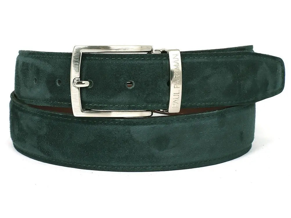 Paul Parkman Men's Green Genuine Suede Belt (ID#B06-GREEN) PAUL PARKMAN
