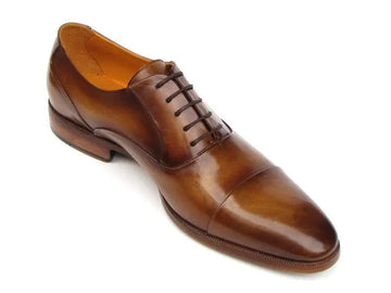 Paul Parkman Men's Brown Genuine Leather Cap Toe Oxfords (ID#074-CML) PAUL PARKMAN