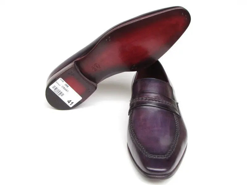 Paul Parkman Men's Purple Handmade Slip-On Loafers (ID#068-PURP) PAUL PARKMAN