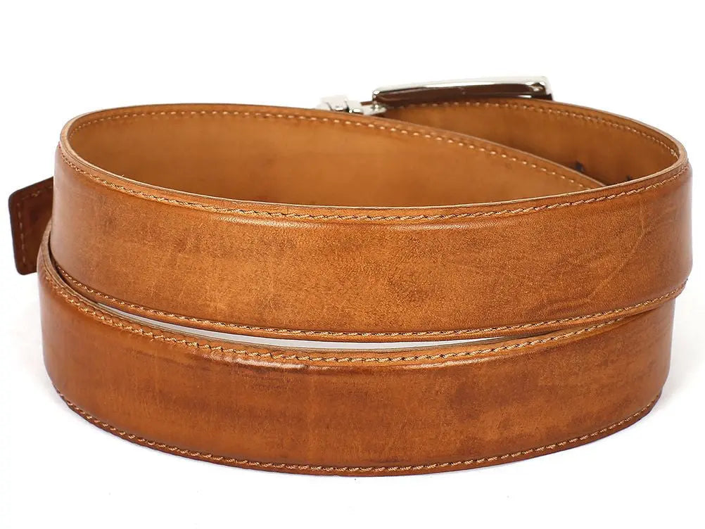 Paul Parkman Men's Tobacco Genuine Leather Hand-Painted Belt (ID#B01-CML) PAUL PARKMAN