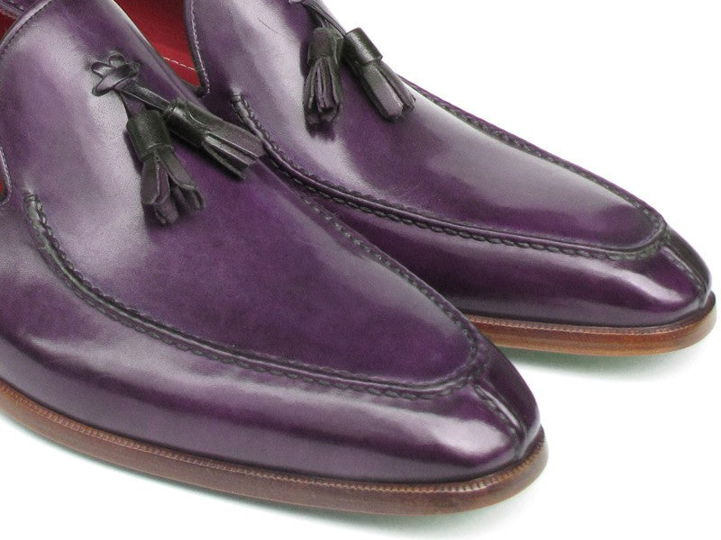 Paul Parkman Men's Tassel Loafer Purple Hand Painted Leather (ID#083-PURP) PAUL PARKMAN