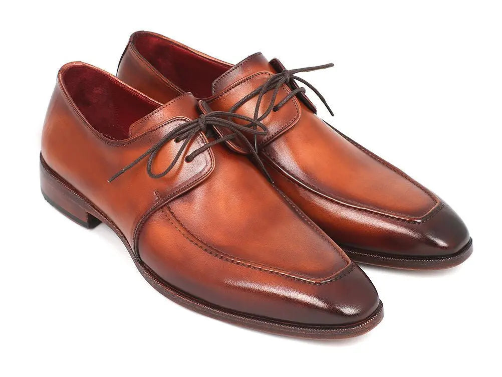 Paul Parkman Men's Brown Genuine Leather Apron Derby Shoes (ID#33SX92) PAUL PARKMAN