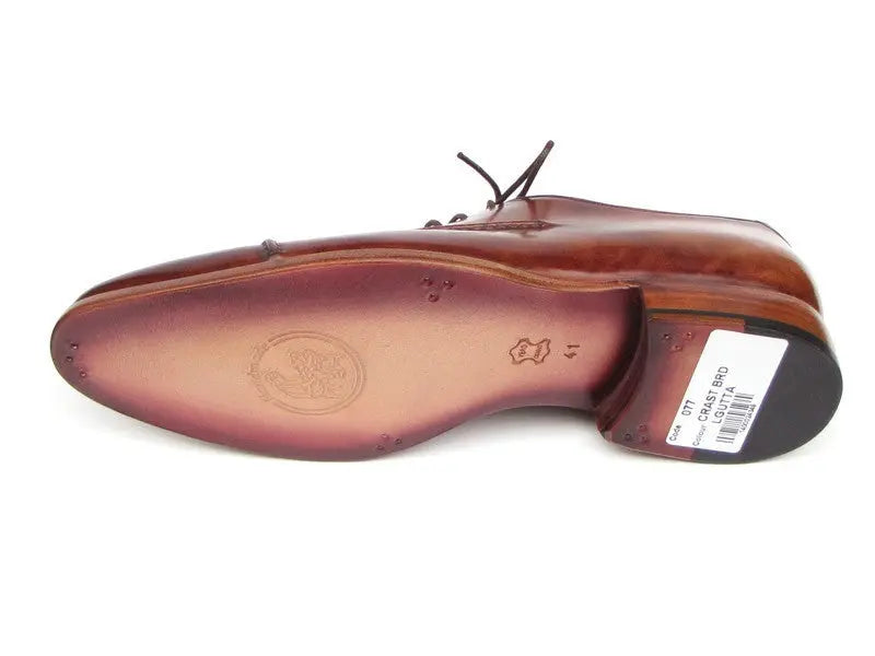 Paul Parkman Men's Brown Hand-Painted Cap-Toe Oxfords (ID#077-BRW) PAUL PARKMAN
