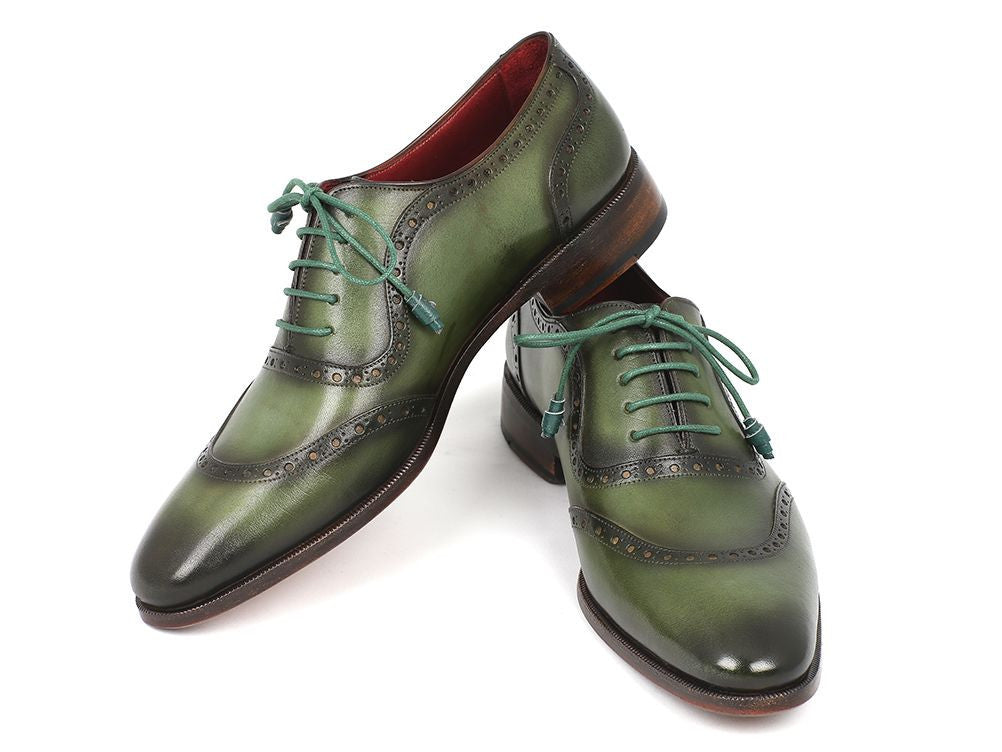 Paul Parkman Men's Green Calfskin Oxfords (ID#K78-GRN) PAUL PARKMAN