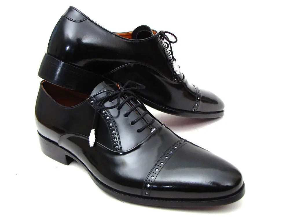 Paul Parkman Men's Black Cap Toe Oxfords (ID#78RG61) PAUL PARKMAN
