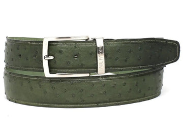 Paul Parkman Men's Green Genuine Ostrich Belt (ID#B04-GREEN) PAUL PARKMAN
