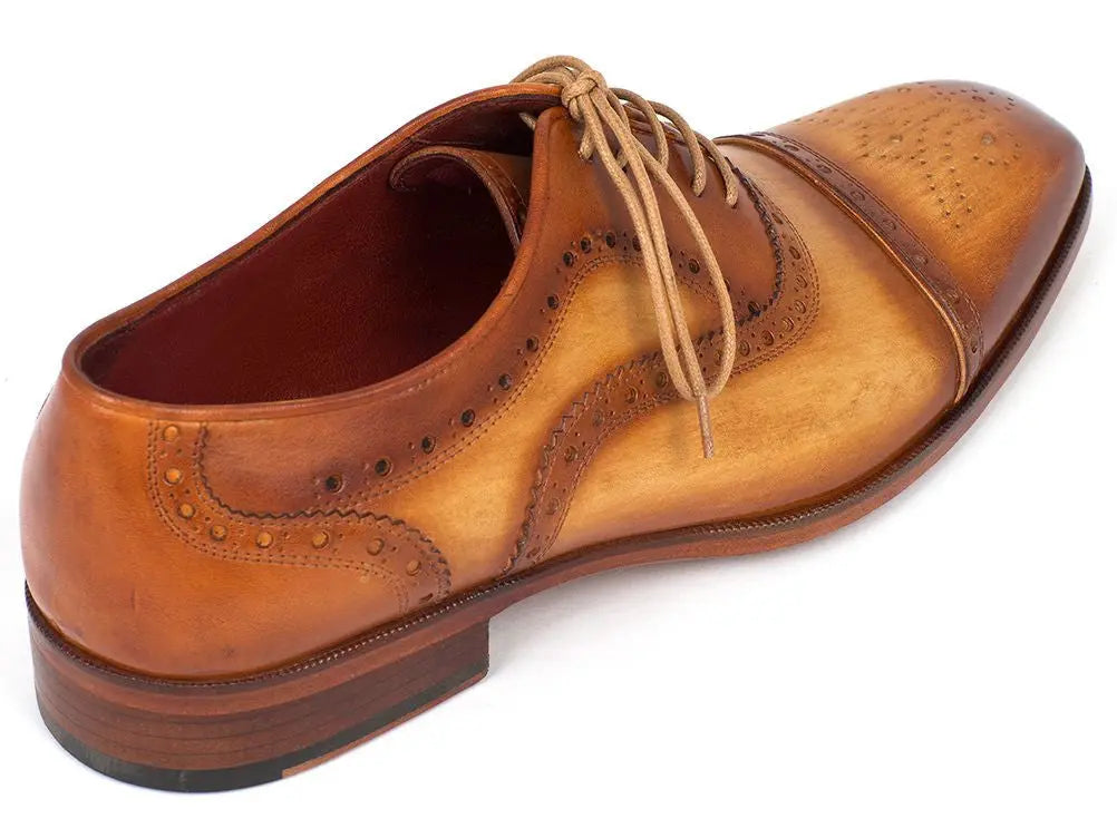 Paul Parkman Men's Tan Cap Toe Oxfords (ID#024-TAN) PAUL PARKMAN