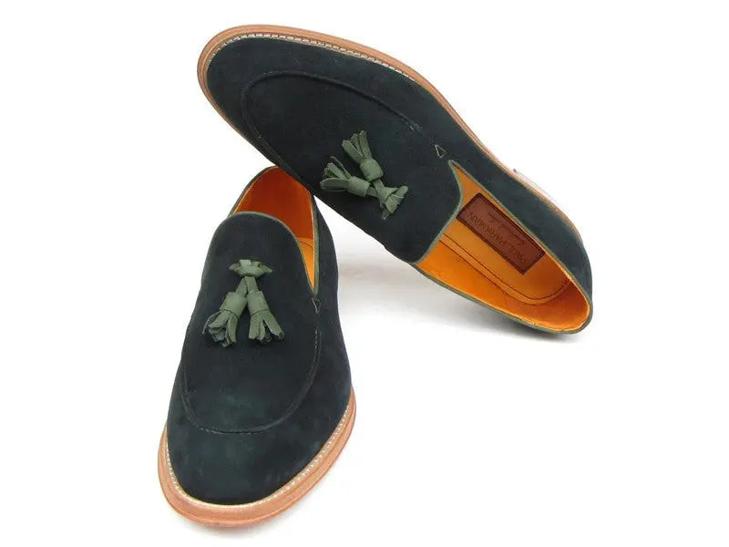 Paul Parkman Men's Green Suede Tassel Loafers (ID#087-GREEN) PAUL PARKMAN