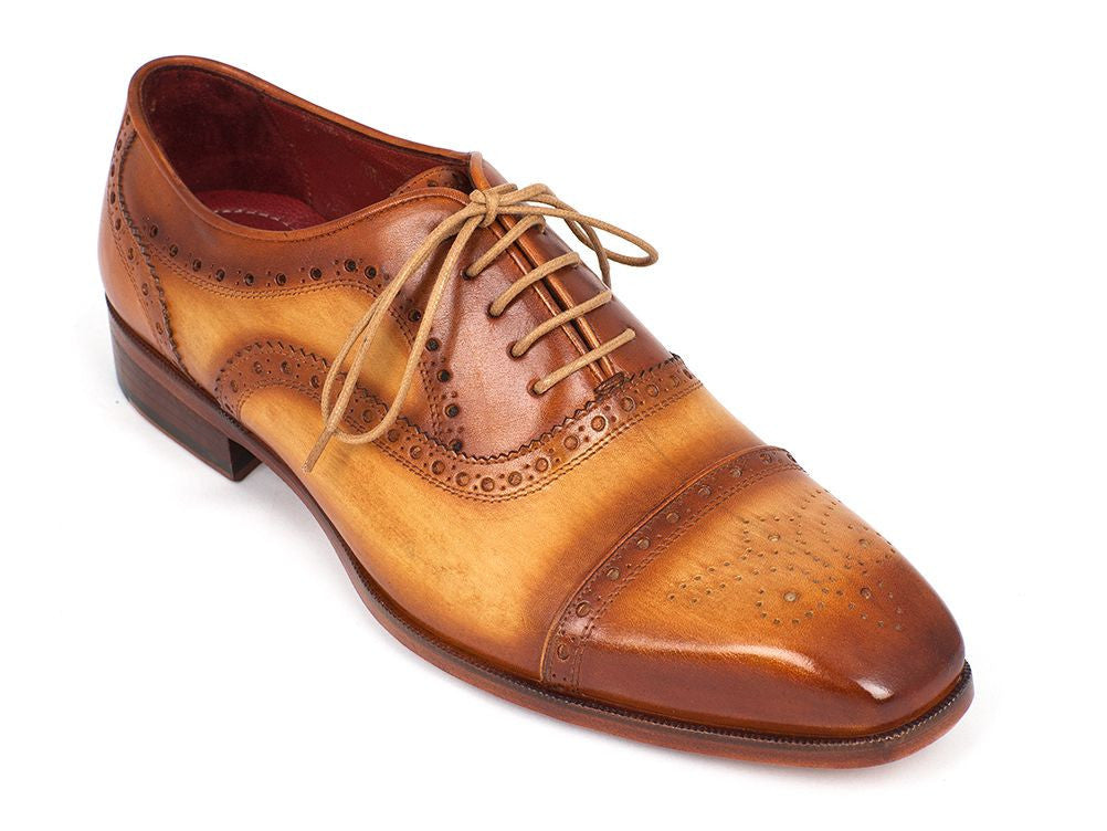 Paul Parkman Men's Captoe Oxfords Tan Color (ID#024-TAN) PAUL PARKMAN