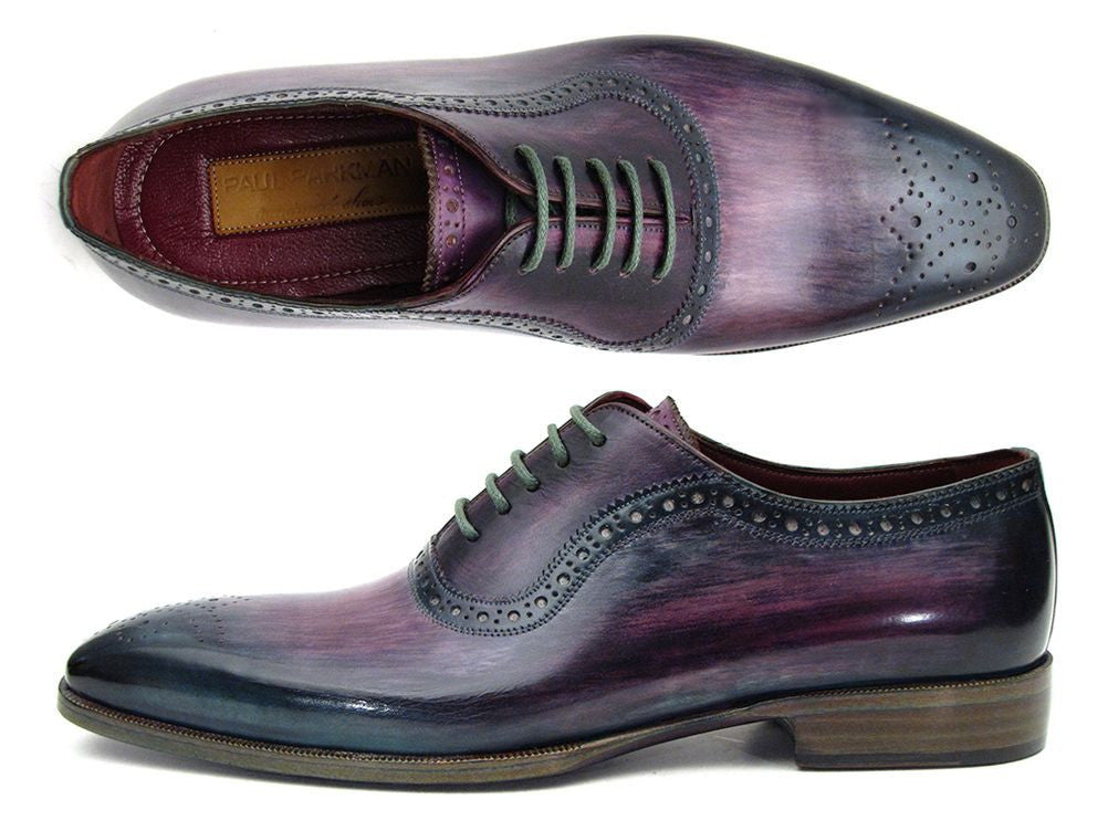 Paul Parkman Men's Purple & Navy Medallion Toe Oxfords (ID#PR88TT) PAUL PARKMAN