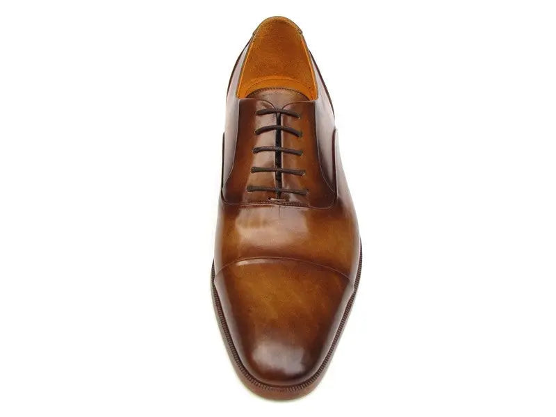 Paul Parkman Men's Brown Genuine Leather Cap Toe Oxfords (ID#074-CML) PAUL PARKMAN