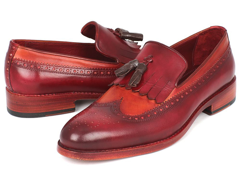 Paul Parkman Kiltie Tassel Loafer Tobacco & Bordeaux (ID#KT64CB) PAUL PARKMAN