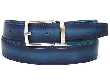 Paul Parkman Men's Dual Tone Blue/Turquoise Genuine Leather Hand-Painted Belt (ID#B01-BLU-TRQ) PAUL PARKMAN