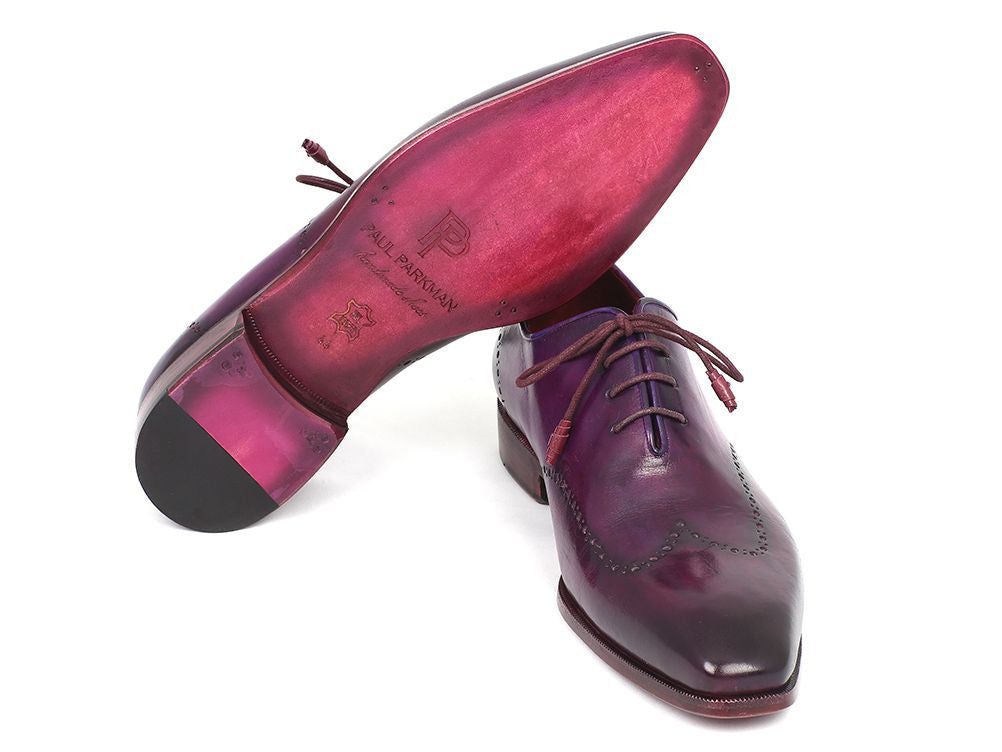 Paul Parkman Men's Purple Wingtip Oxfords (ID#84HT12) PAUL PARKMAN