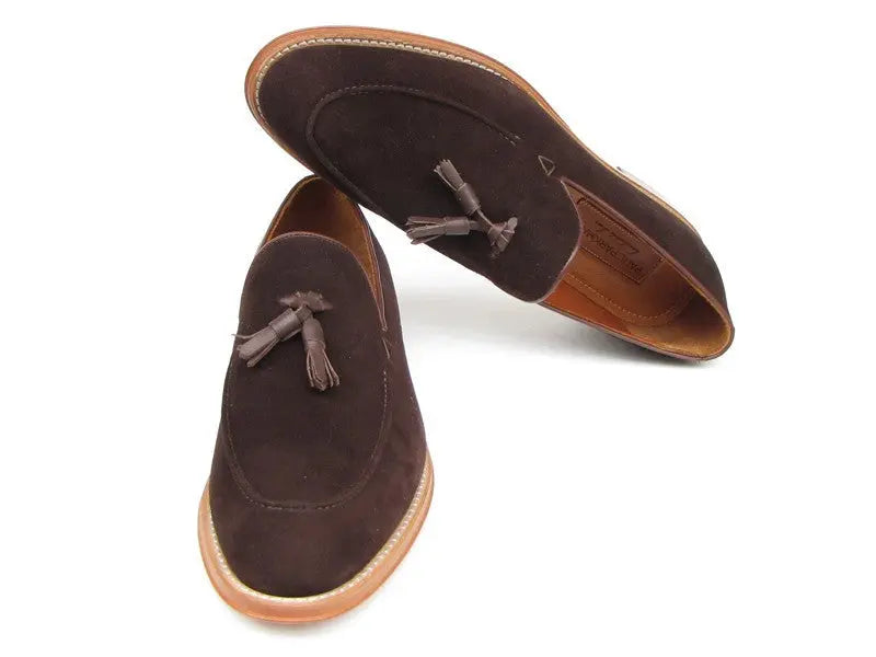 Paul Parkman Men's Brown Suede Tassel Loafers (ID#087-BRW) PAUL PARKMAN