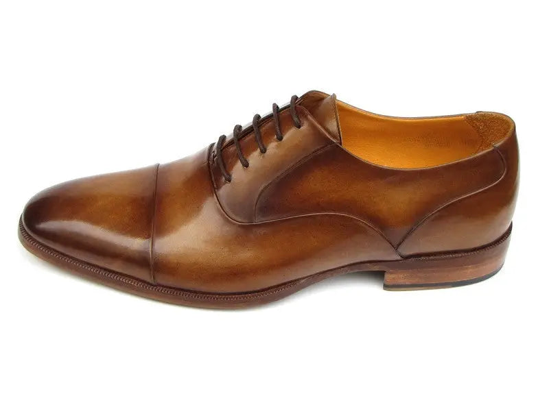Paul Parkman Men's Brown Genuine Leather Cap Toe Oxfords (ID#074-CML) PAUL PARKMAN