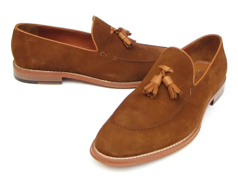 Paul Parkman Men's Tobacco Suede Tassel Loafers (ID#087-TAB) PAUL PARKMAN