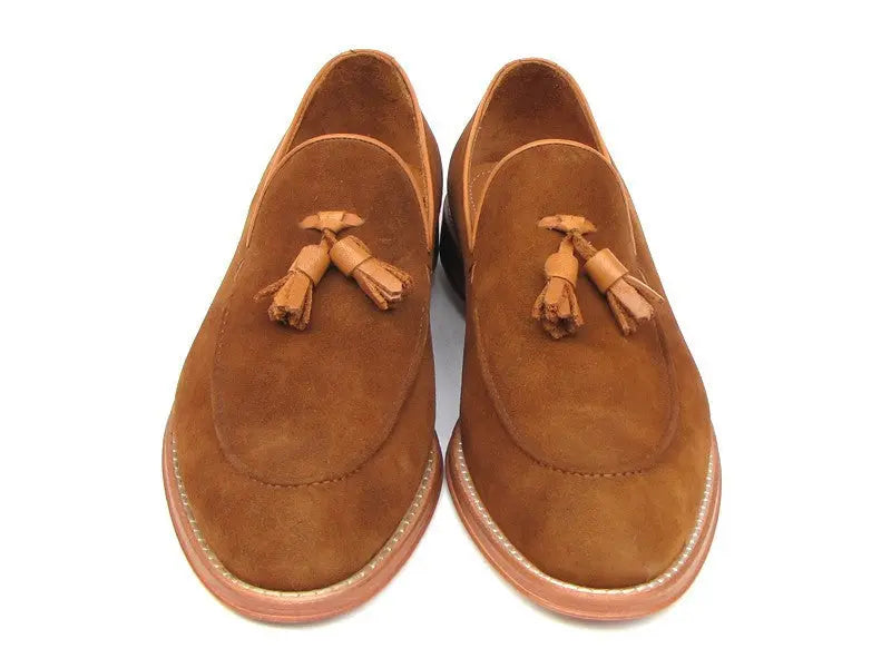 Paul Parkman Men's Tobacco Suede Tassel Loafers (ID#087-TAB) PAUL PARKMAN