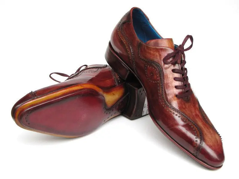 Paul Parkman Men's Brown Handmade Lace-Up Casual Shoes (ID#84654-BRW) PAUL PARKMAN