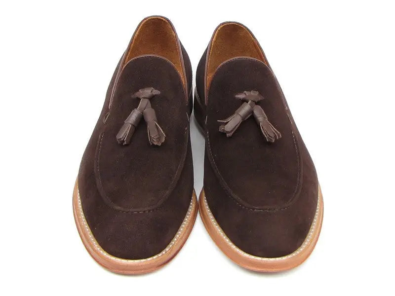 Paul Parkman Men's Brown Suede Tassel Loafers (ID#087-BRW) PAUL PARKMAN