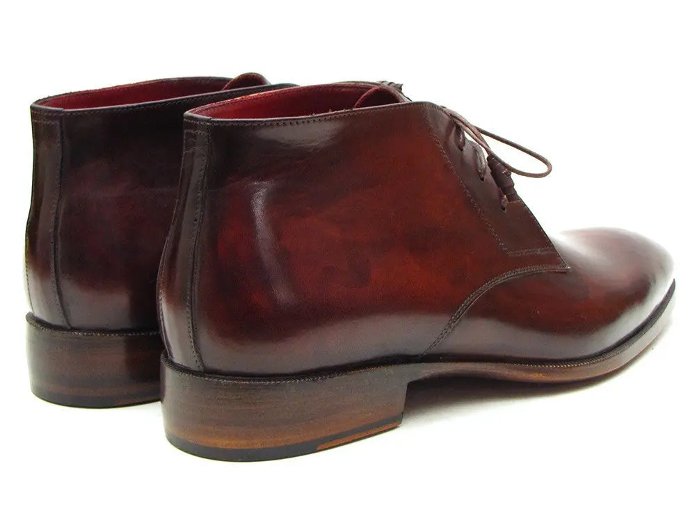 Paul Parkman Men's Brown/Bordeaux Chukka Boots (ID#CK43E8) PAUL PARKMAN