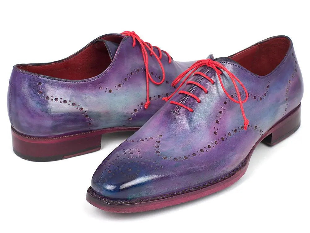 Paul Parkman Men's Purple Goodyear Welted Wingtip Oxfords (ID#87PRP11) PAUL PARKMAN