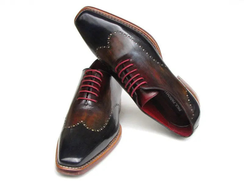 Paul Parkman Men's Navy/Red/Black Goodyear Welted Wingtip Oxford (ID#081-MIX) PAUL PARKMAN