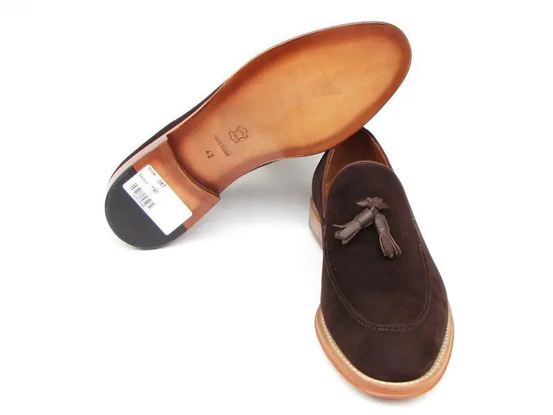 Paul Parkman Men's Brown Suede Tassel Loafers (ID#087-BRW) PAUL PARKMAN