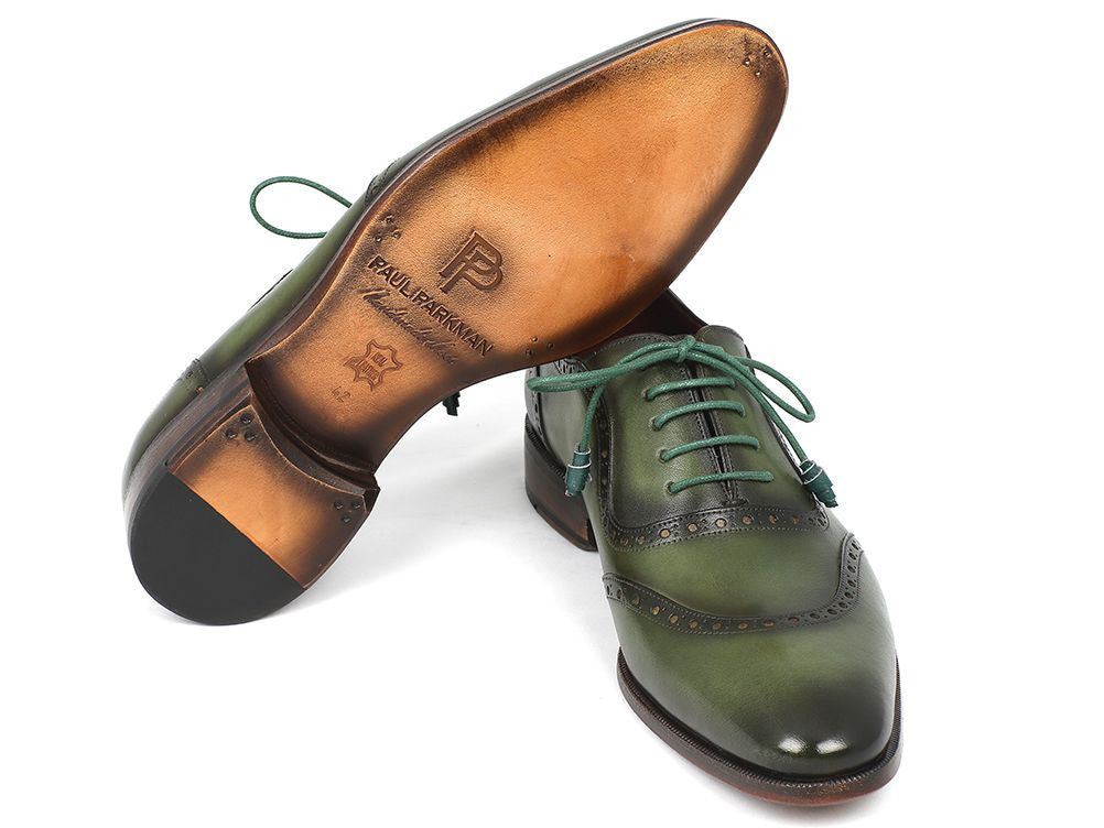 Paul Parkman Men's Green Calfskin Oxfords (ID#K78-GRN) PAUL PARKMAN