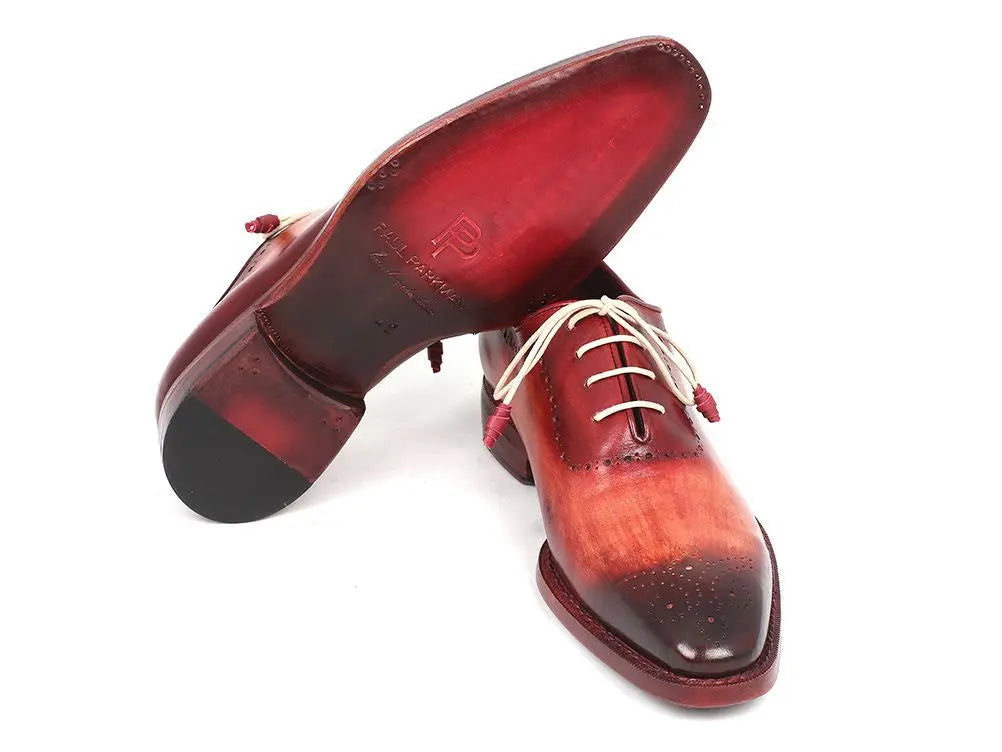 Paul Parkman Men's Reddish Camel Medallion Toe Oxfords (ID#0251) PAUL PARKMAN
