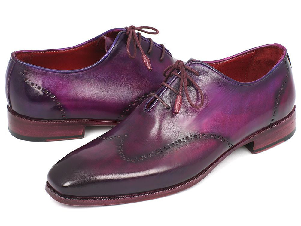 Paul Parkman Men's Purple Wingtip Oxfords (ID#84HT12) PAUL PARKMAN