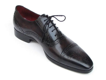 Paul Parkman Men's Bronze/Black Hand-Painted Cap Toe Oxfords (ID#77U844) PAUL PARKMAN