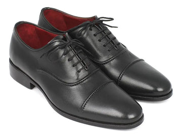 Paul Parkman Men's Black Hand-Painted Cap-Toe Oxfords (ID#077-BLK) PAUL PARKMAN