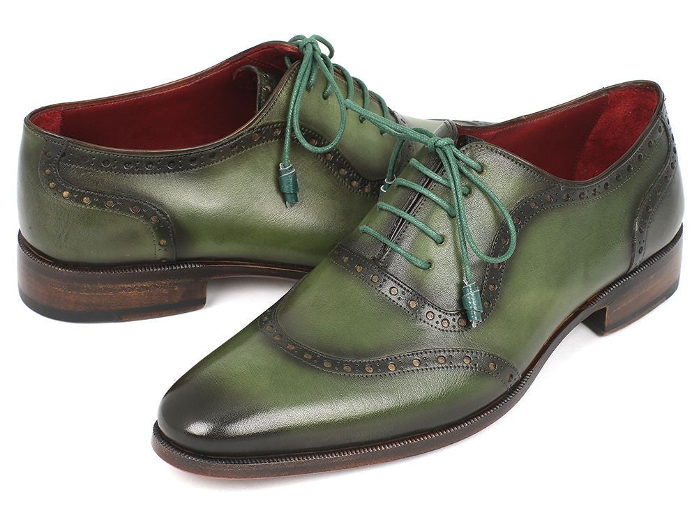 Paul Parkman Men's Green Calfskin Oxfords (ID#K78-GRN) PAUL PARKMAN